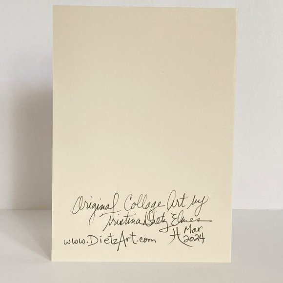 Collage Art Handmade Original Blank Greeting Card and Envelope Frame Ready - Picture 4 of 5